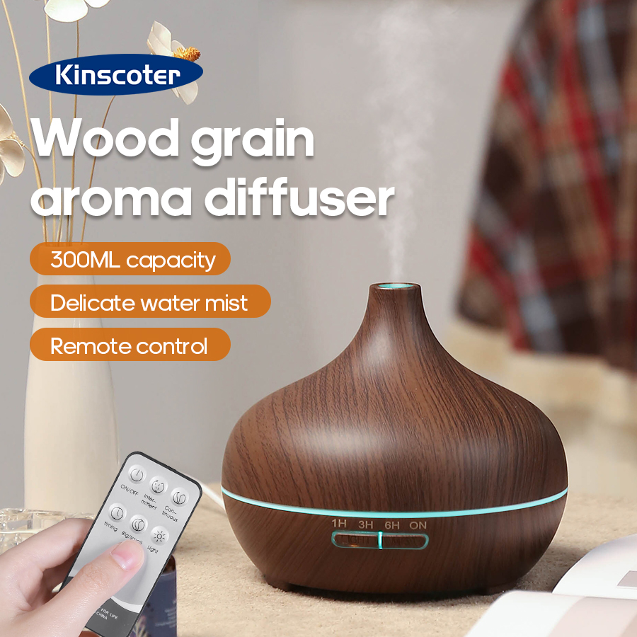 Lavender Oil - KINSCOTER Ahşap Desenli Aromaterapi Difüzörü 300ml