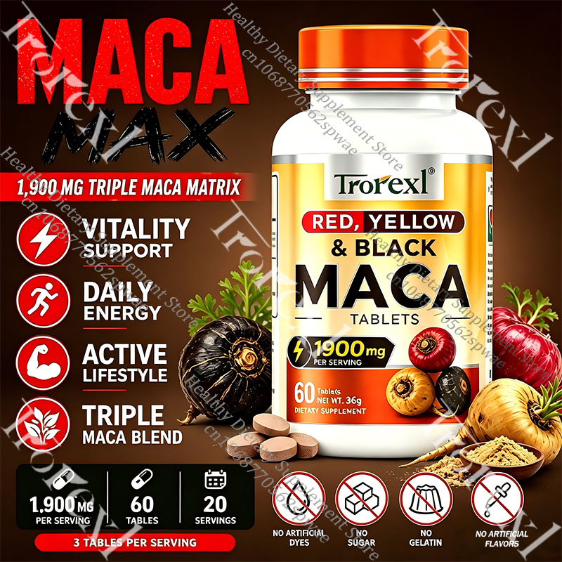 Herbal Supplement - Doğal Maca Kökü Tabletleri - Canlılığı