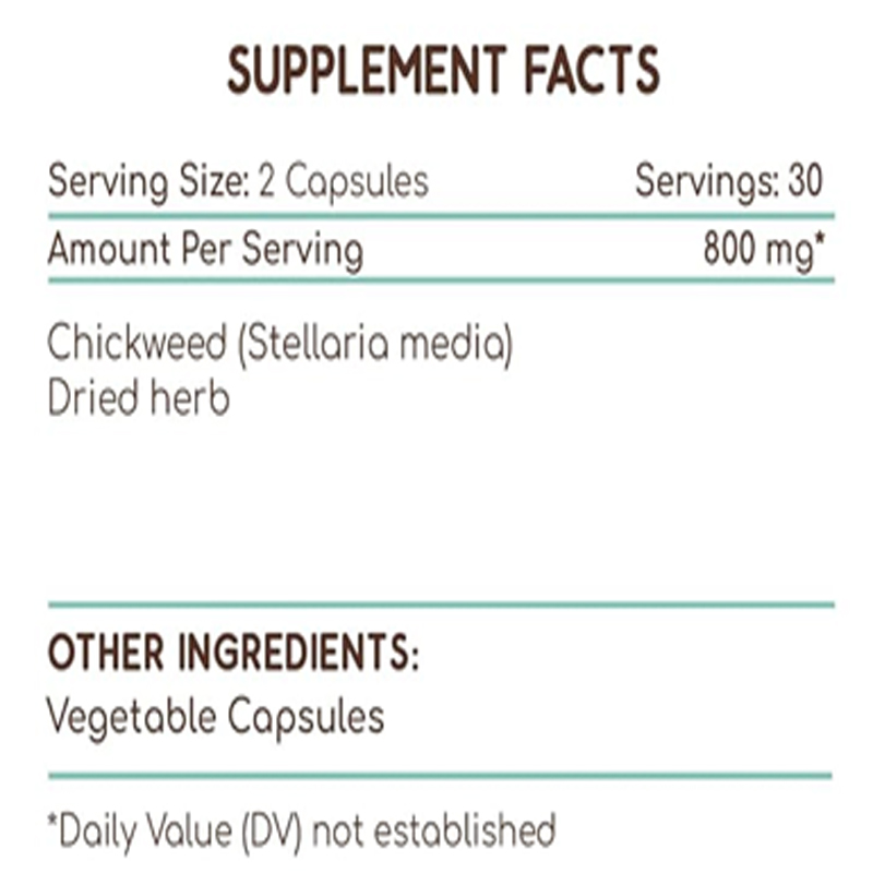 Chickweed 60 Kapsül, 800 Mg, C - Dried Herbs incelemesi ve fiyatı